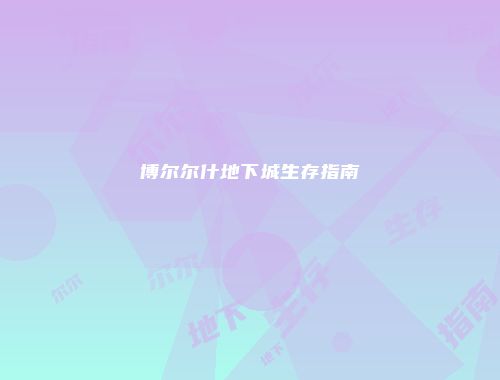 博尔尔什地下城生存指南