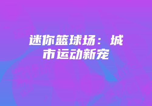 迷你篮球场：城市运动新宠