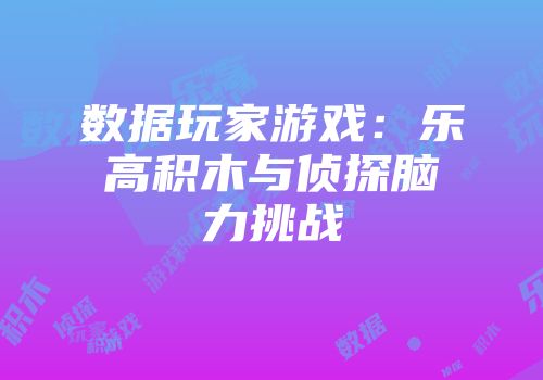 数据玩家游戏:乐高积木与侦探脑力挑战