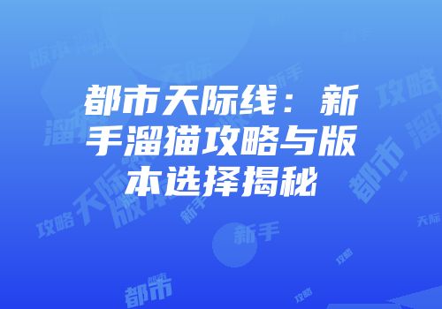 都市天际线:新手溜猫攻略与版本选择揭秘