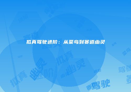 拟真驾驶进阶:从菜鸟到赛道幽灵