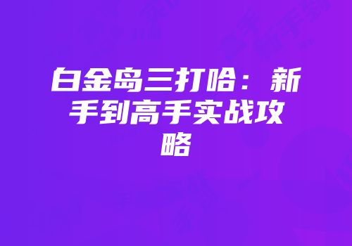 白金岛三打哈：新手到高手实战攻略