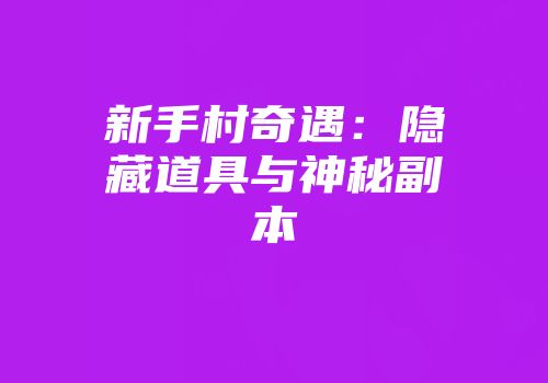 新手村奇遇：隐藏道具与神秘副本