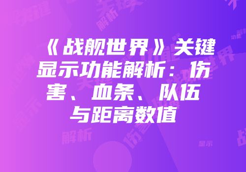 《战舰世界》关键显示功能解析：伤害、血条、队伍与距离数值