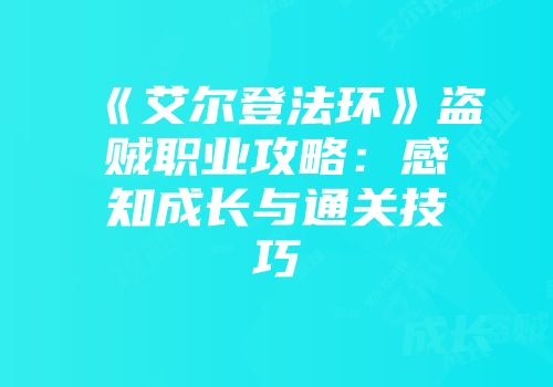《艾尔登法环》盗贼职业攻略：感知成长与通关技巧