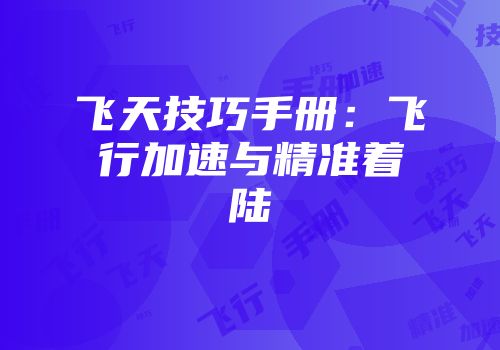 飞天技巧手册：飞行加速与精准着陆