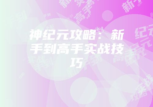 神纪元攻略：新手到高手实战技巧