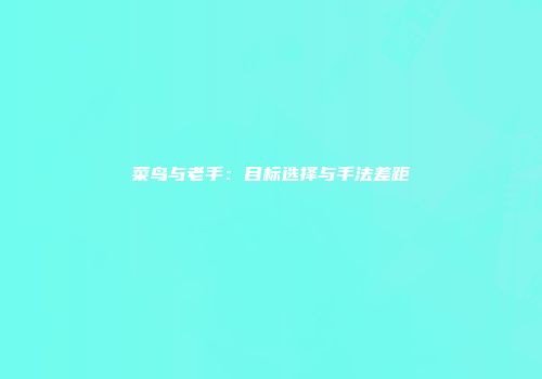菜鸟与老手：目标选择与手法差距