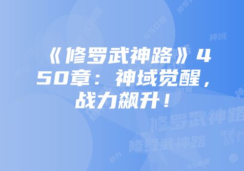《修罗武神路》450章：神域觉醒，战力飙升！