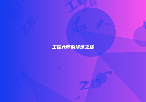 工程大师的修炼之路