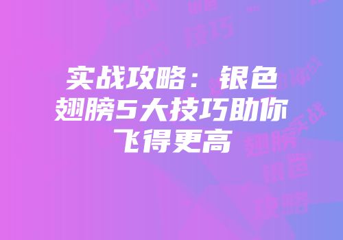 实战攻略：银色翅膀5大技巧助你飞得更高