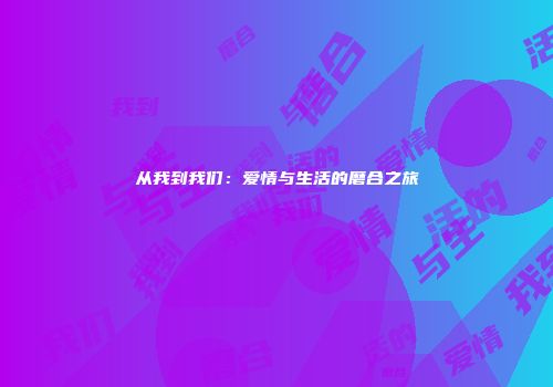 从我到我们：爱情与生活的磨合之旅