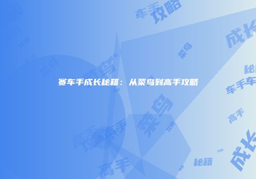 赛车手成长秘籍：从菜鸟到高手攻略
