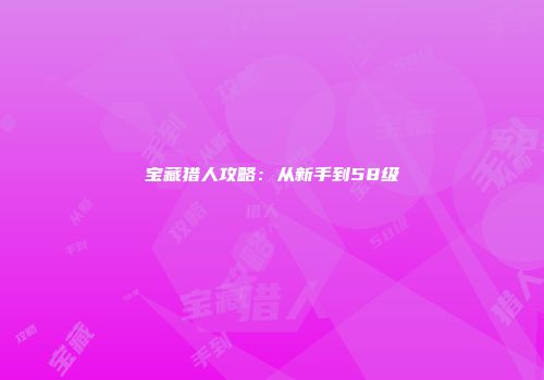 宝藏猎人攻略：从新手到58级