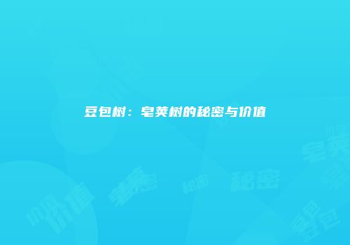 豆包树：皂荚树的秘密与价值