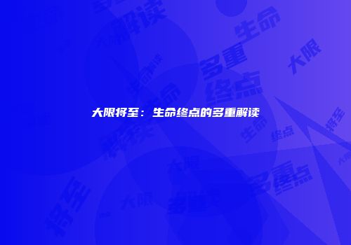 大限将至:生命终点的多重解读
