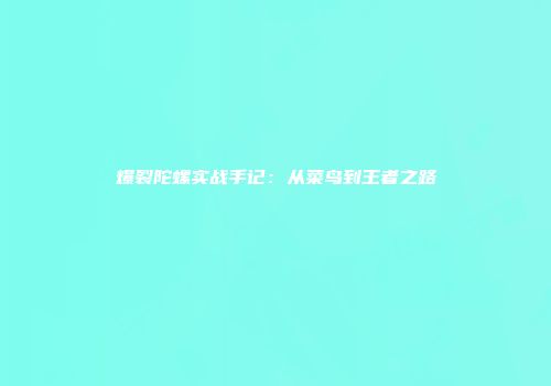 爆裂陀螺实战手记：从菜鸟到王者之路