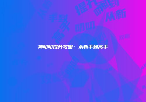 神叨叨提升攻略：从新手到高手